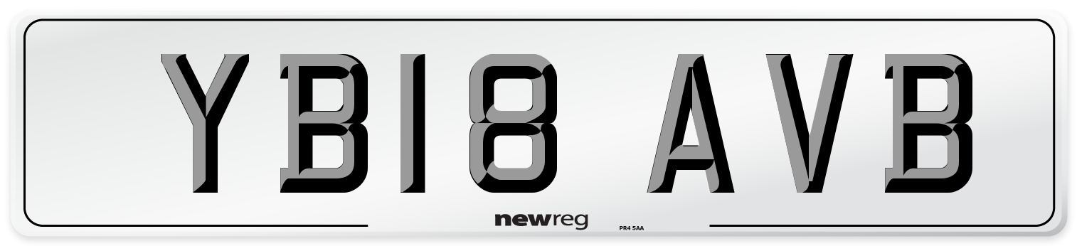 YB18 AVB Number Plate from New Reg